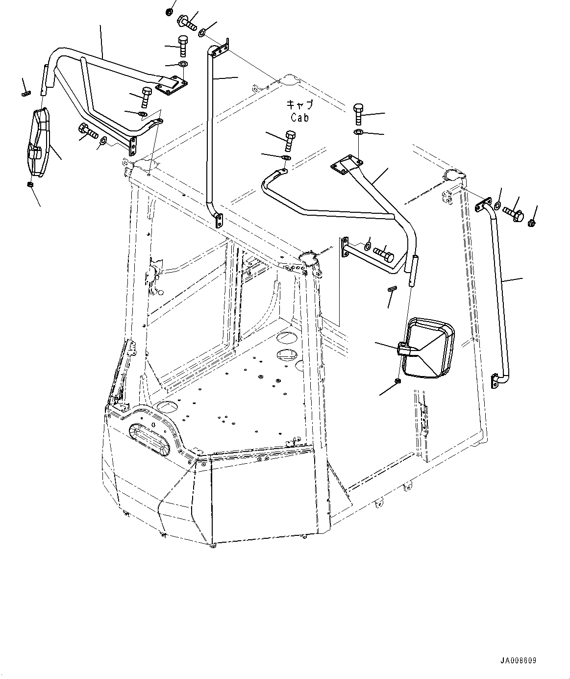 Схема запчастей Komatsu WA500-7 - ЗАДН.VIEW MIRROR ЗАДН.VIEW MIRROR