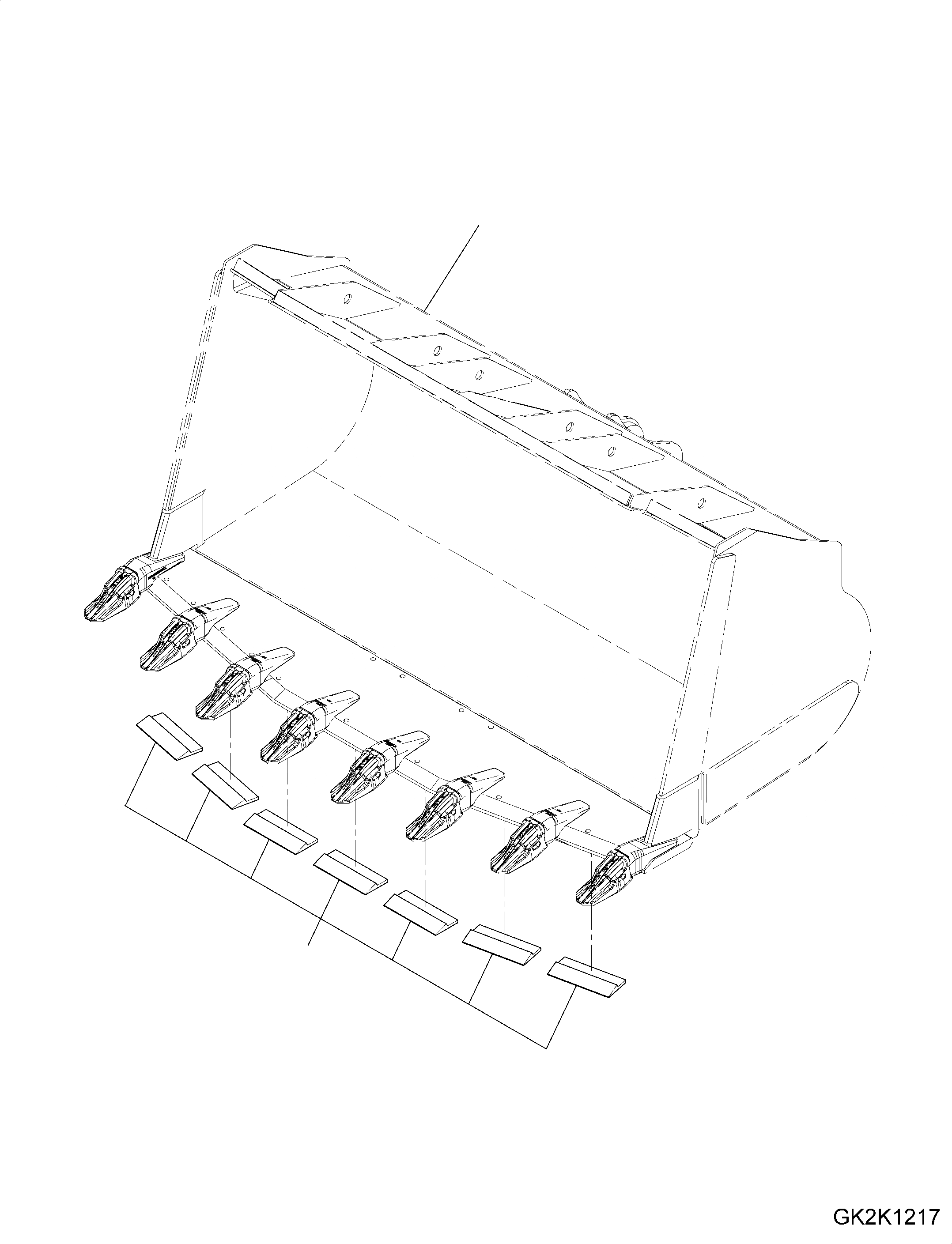 Схема запчастей Komatsu WA500-7 - КОВШ, С WEAR ПЛАСТИНА, ДЛЯ SПОДУШКАE ОТВАЛ, С TEETH, (CODE: S) КОВШ, С WEAR ПЛАСТИНА, ДЛЯ SПОДУШКАE ОТВАЛ, С TEETH, (CODE: S)