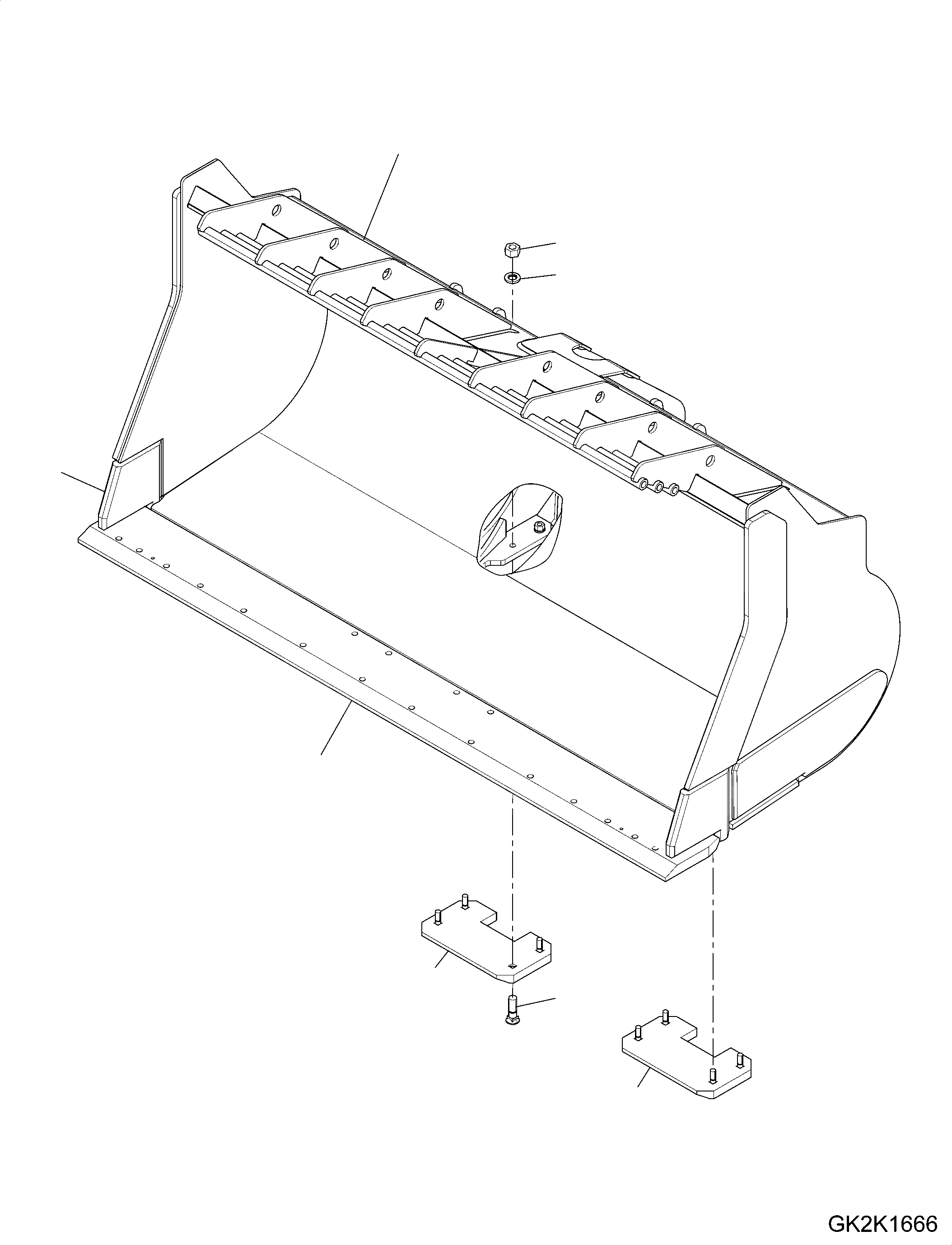 Схема запчастей Komatsu WA500-7 - КОВШ, TYP ROCK-ST, .9M, БЕЗ TEETH КОВШ, TYP ROCK-ST, .9M, БЕЗ TEETH