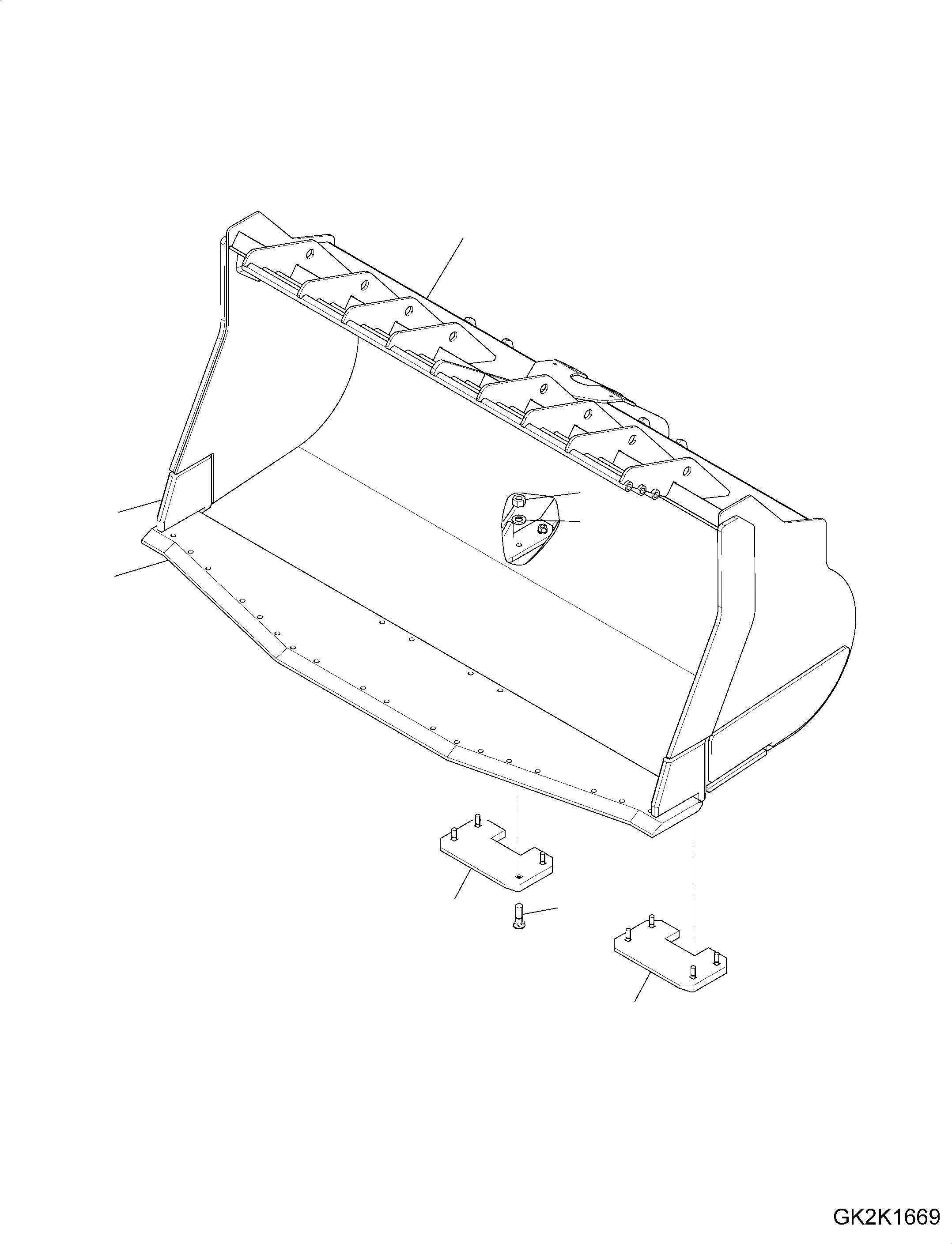 Схема запчастей Komatsu WA500-7 - КОВШ, TYP ROCK-SP, .M, БЕЗ TEETH КОВШ, TYP ROCK-SP, .M, БЕЗ TEETH