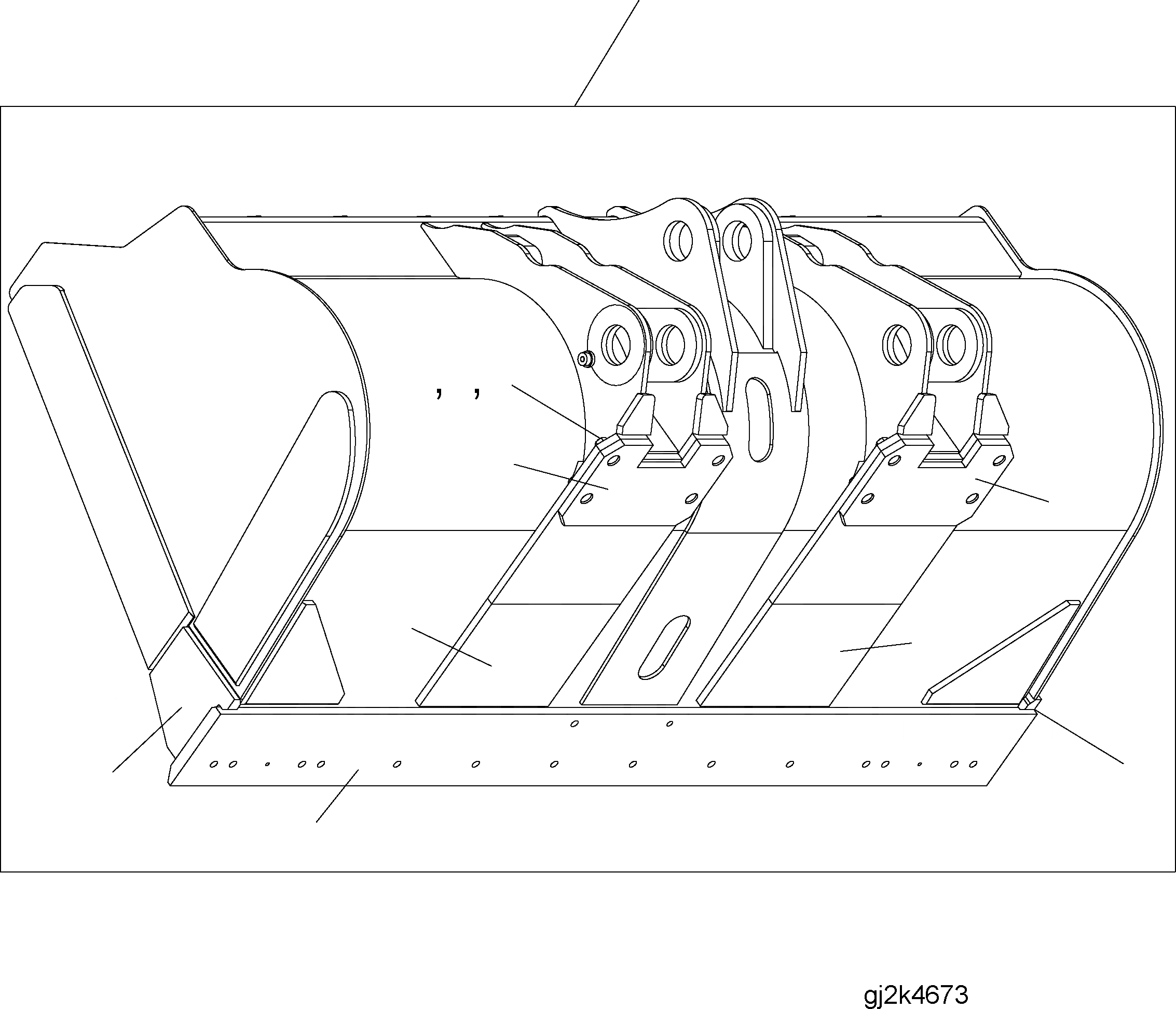 Схема запчастей Komatsu WA500-7 - КОВШ, TYP C-R, .M, БЕЗ TEETH КОВШ, TYP C-R, .M, БЕЗ TEETH