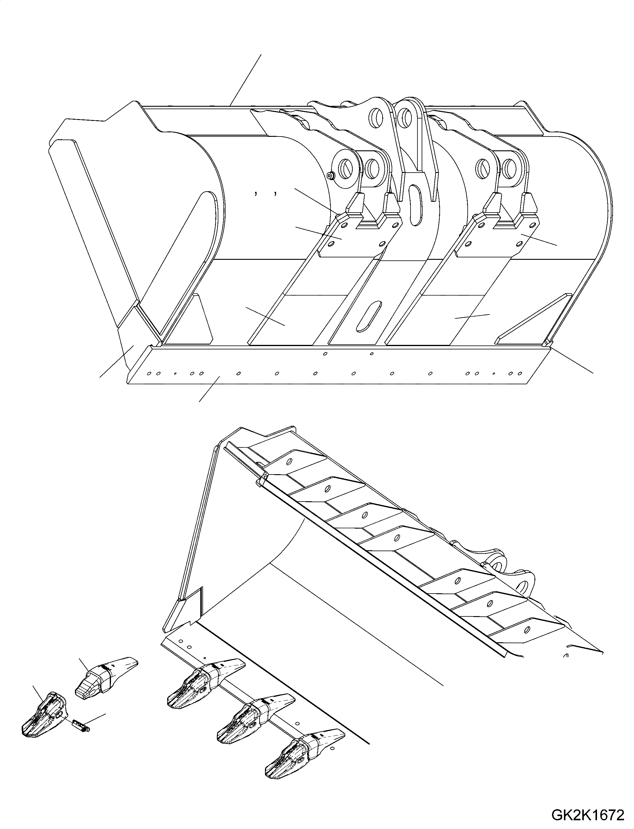 Схема запчастей Komatsu WA500-7 - КОВШ, TYP CB-R-LOOSE, .M, С TEETH, HENSLEY КОВШ, TYP CB-R-LOOSE, .M, С TEETH, HENSLEY