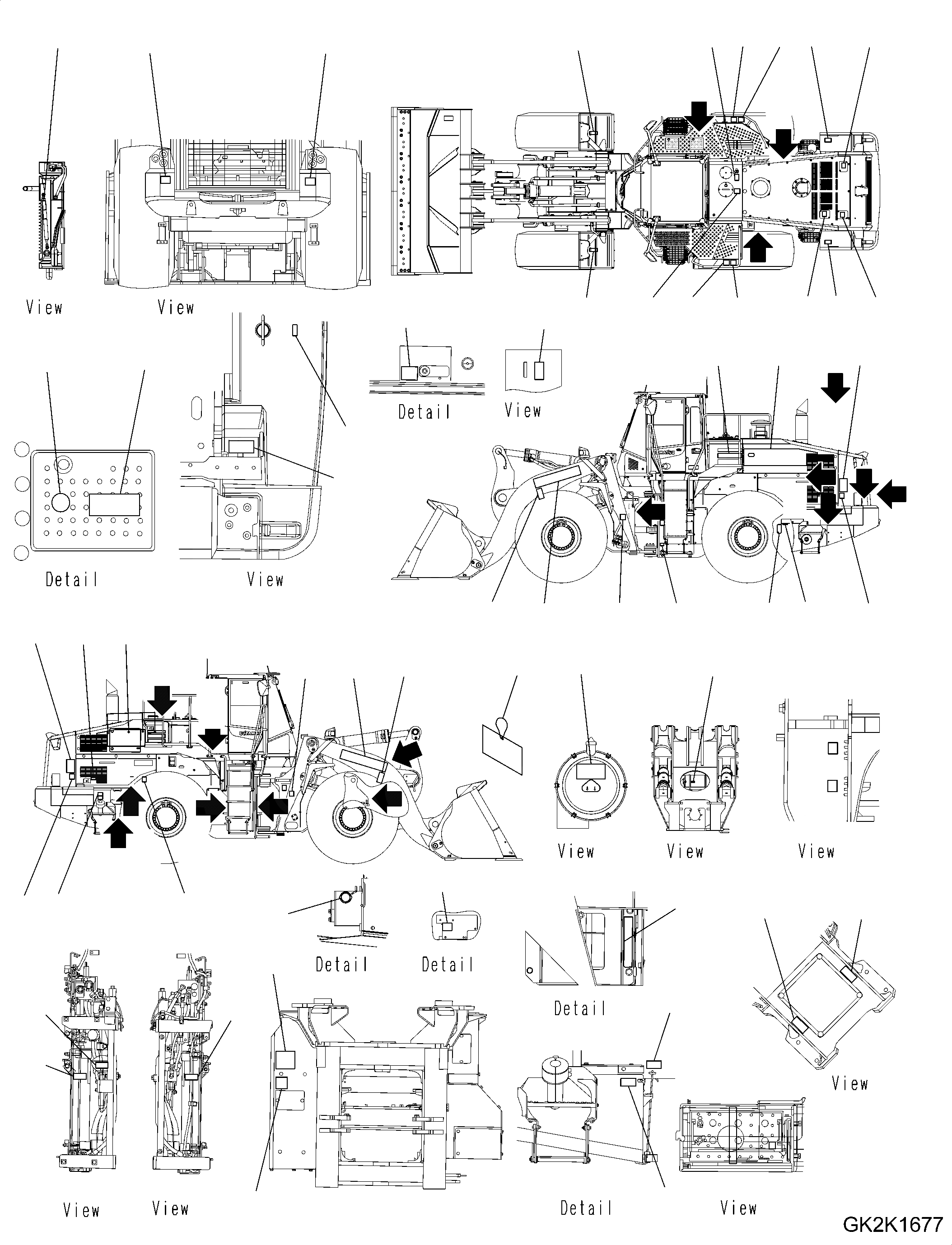 Схема запчастей Komatsu WA500-7 - МАРКИРОВКА, АНГЛ., ЕС МАРКИРОВКА, АНГЛ., ЕС