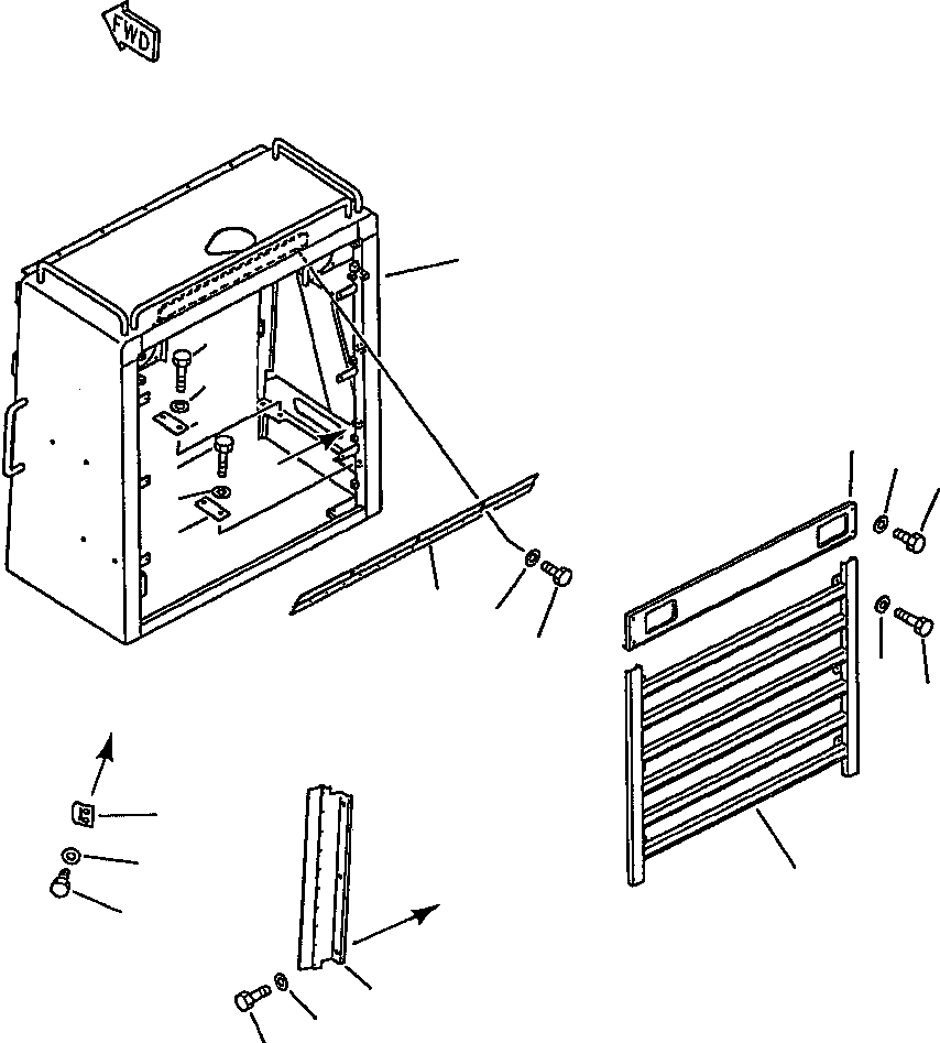 Схема запчастей Komatsu WA600-1LC - ЗАЩИТА РАДИАТОРА РАМА