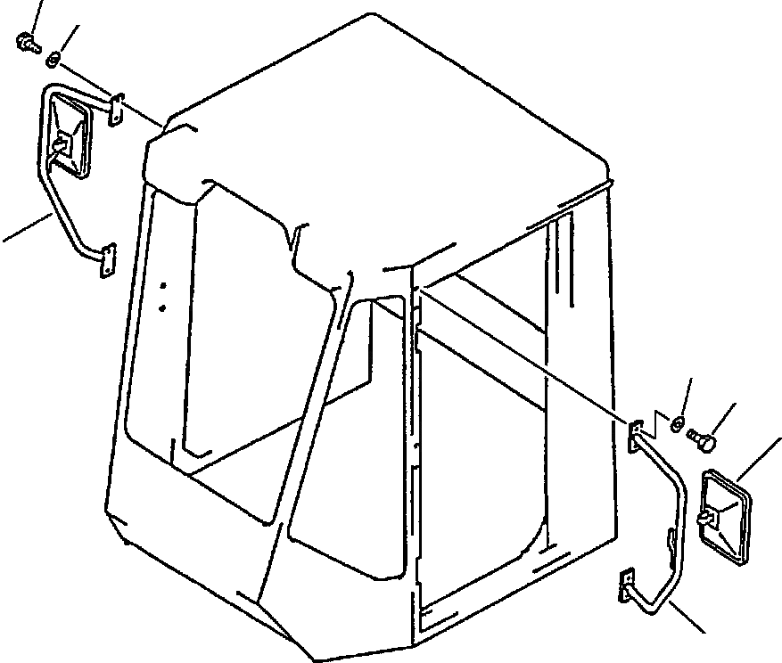Схема запчастей Komatsu WA600-1LC - НАРУЖН. ЗЕРКАЛА ЗАДН. ВИДАДЛЯ MACHINES С КАБИНОЙ РАМА