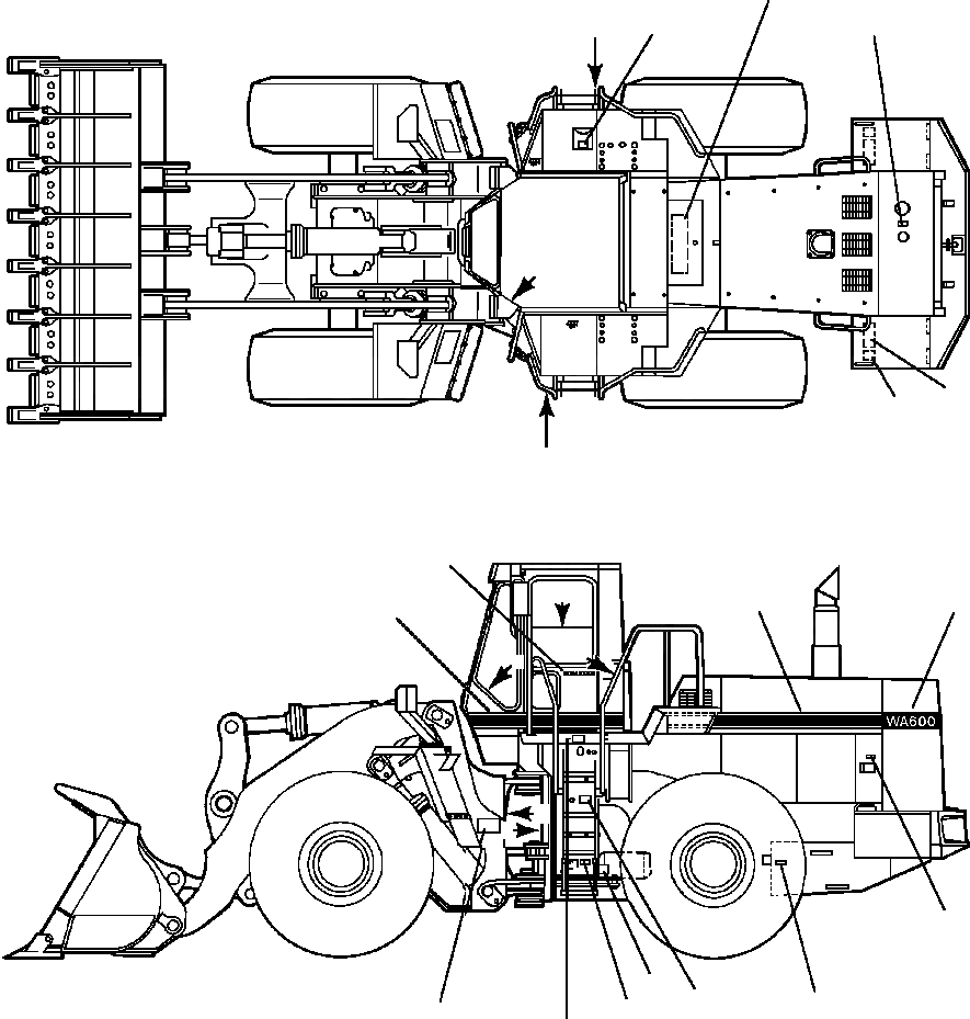 Схема запчастей Komatsu WA600-1LC - PROВОЗДУХОВОДЫ GRAPHICS - ИСПАНИЯ МАРКИРОВКАS