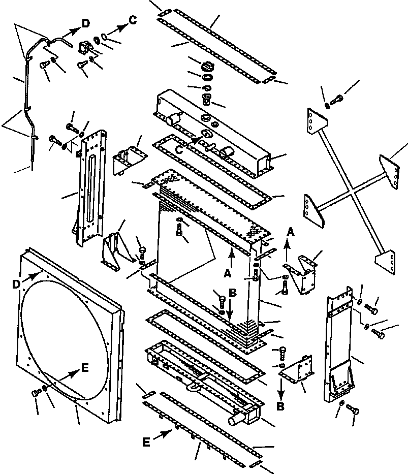 Схема запчастей Komatsu WA600-1LE - РАДИАТОР КОМПОНЕНТЫ ДВИГАТЕЛЯ & ЭЛЕКТРИКА