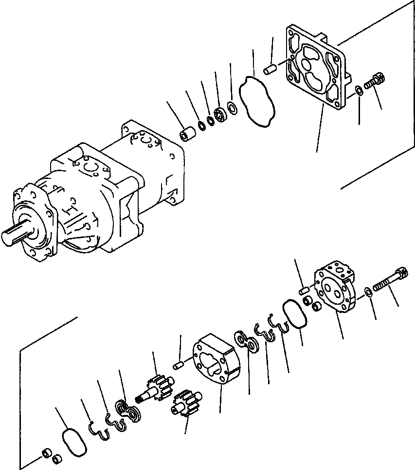 Схема запчастей Komatsu WA600-1LE - ГИДР. НАСОС. (P.P.C.) (/) ГИДРОТРАНСФОРМАТОР И ТРАНСМИССИЯ