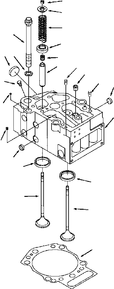 Схема запчастей Komatsu WA600-1LE - ГОЛОВКА ЦИЛИНДРОВ ГОЛОВКА ЦИЛИНДРОВ