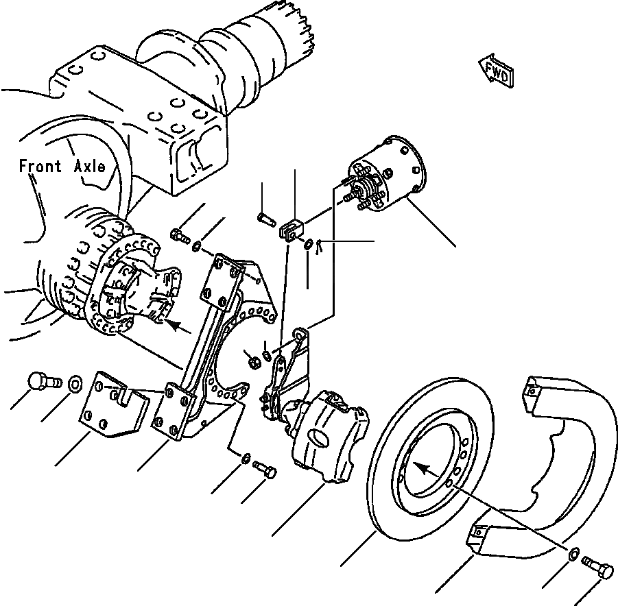 Схема запчастей Komatsu WA600-1L - СТОЯНОЧНЫЙ ТОРМОЗ КРЕПЛЕНИЕ -