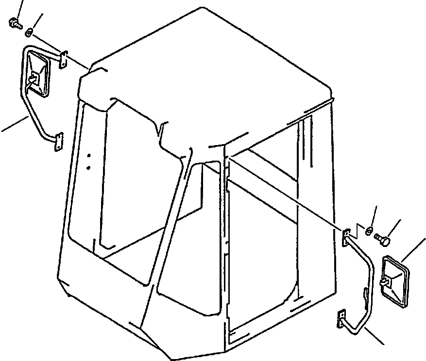 Схема запчастей Komatsu WA600-1L - ЗЕРКАЛАAND СТОЙКА (ДЛЯ КАБИНЫ) -
