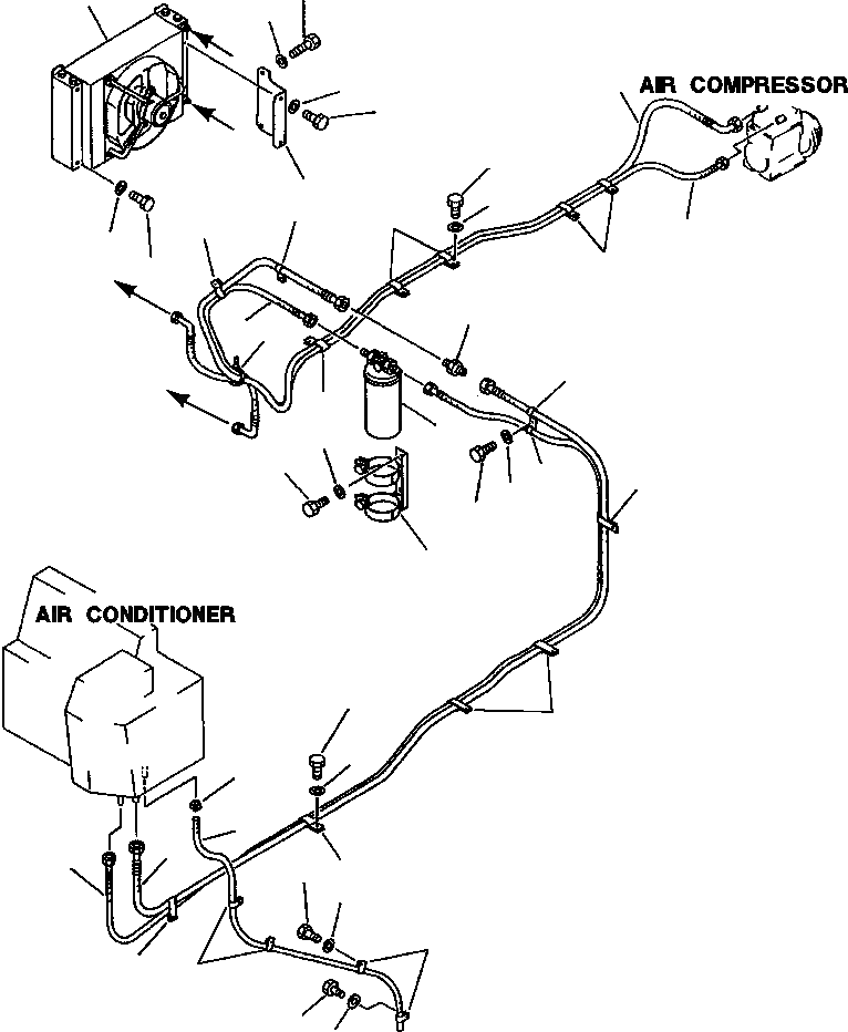 Схема запчастей Komatsu WA600-1L - КОНДИЦ. ВОЗДУХА (DENSO) (/) -