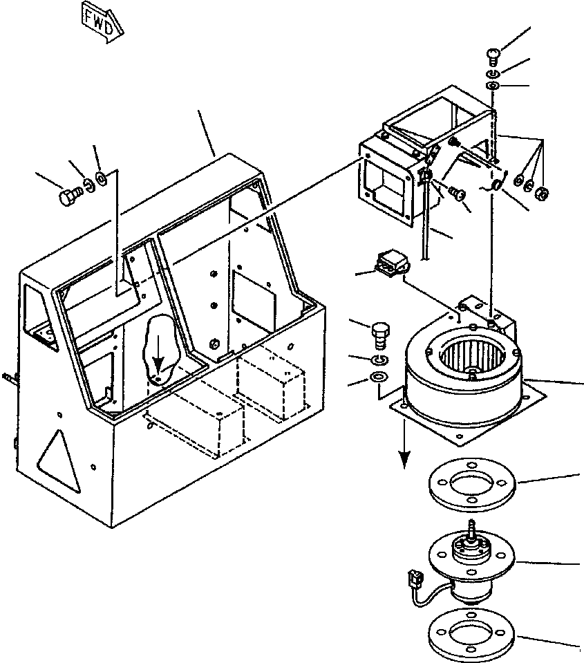 Схема запчастей Komatsu WA600-1L - ОТОПИТЕЛЬ (/) -