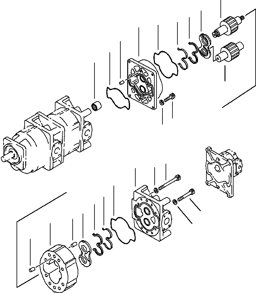 Схема запчастей Komatsu WA600-1L - ГИДР. НАСОС. РАБОЧЕЕ ОБОРУДОВАНИЕ (/) -