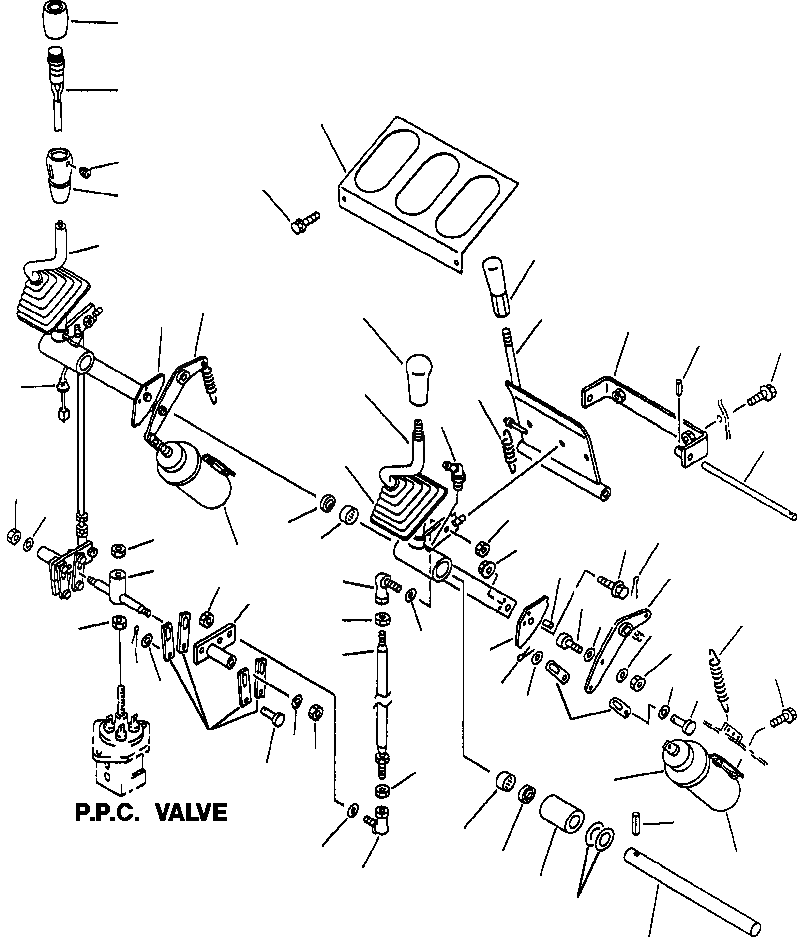 Схема запчастей Komatsu WA600-1L - РЫЧАГ УПРАВЛЕНИЯ РАБОЧИМ ОБОРУДОВАНИЕМ -