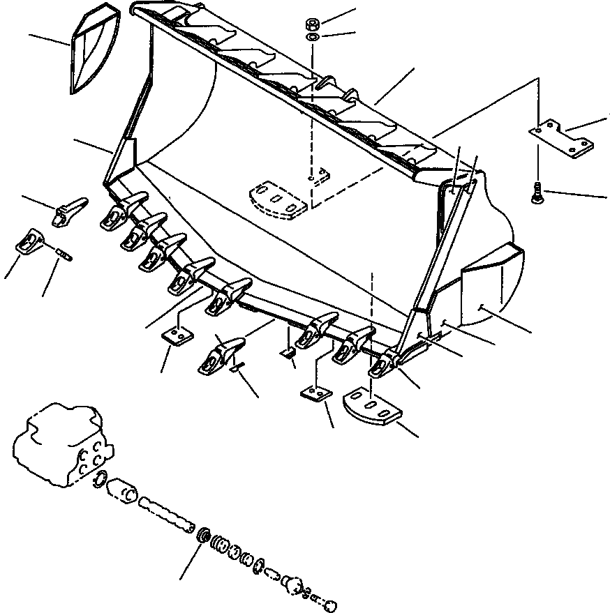 Схема запчастей Komatsu WA600-1L - КОВШ ПОГРУЗ. И CARRY 7.Mю 7-