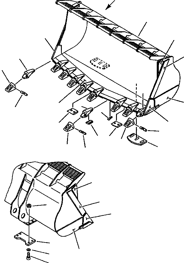 Схема запчастей Komatsu WA600-1L - КОВШ V-ОБРАЗН ROCK .YD / .9Mю 7-