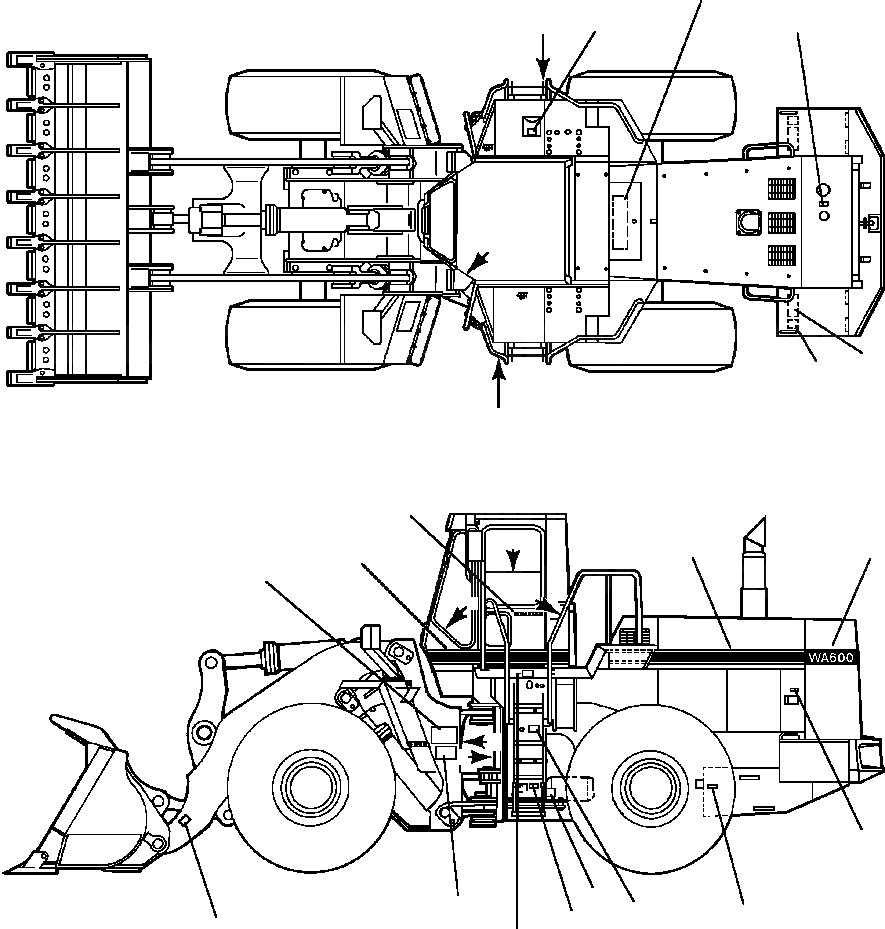 Схема запчастей Komatsu WA600-1L - PROВОЗДУХОВОДЫ GRAPHICS 9-