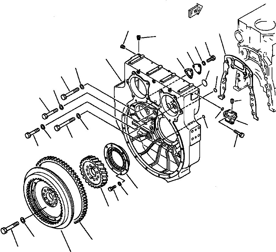 Схема запчастей Komatsu WA600-1L - КАРТЕР МАХОВИКА E8-