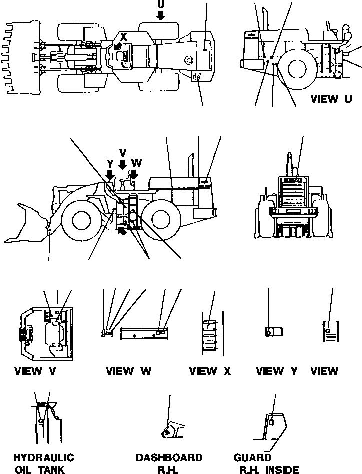 Схема запчастей Komatsu WA600-1L SUPPLEMENT - МАРКИРОВКА (БЕЗ КАБИНЫ) (АНГЛ.) МАРКИРОВКАS, ИНСТРУМЕНТ & КОМПЛЕКТS