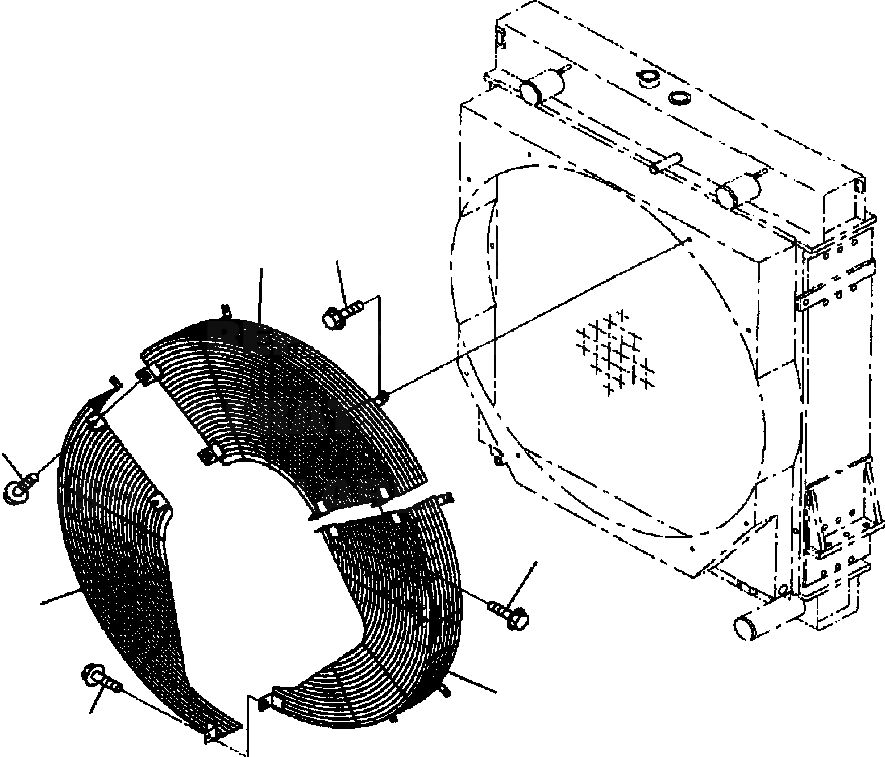 Схема запчастей Komatsu WA600-3 - C-A ЗАЩИТА ВЕНТИЛЯТОРА РАДИАТОР СИСТЕМА ОХЛАЖДЕНИЯ