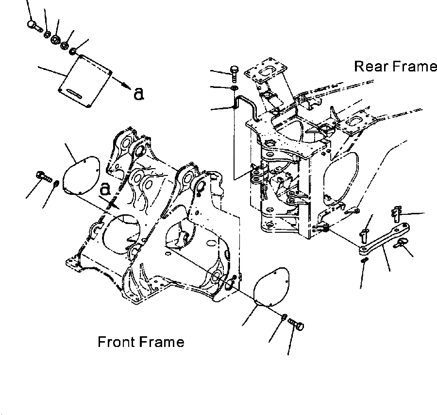 Схема запчастей Komatsu WA600-3 - J9-A БЛОКИРОВКА И КРЫШКИПЕРЕДН. И ЗАДН. РАМА ОСНОВНАЯ РАМА И ЕЕ ЧАСТИ