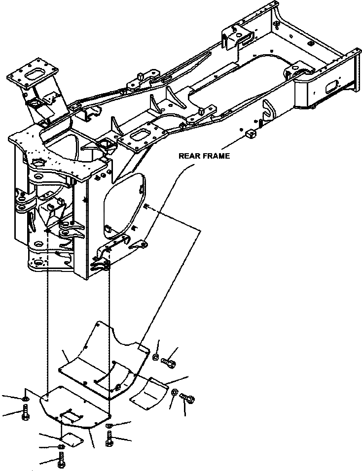 Схема запчастей Komatsu WA600-3 - J9-A НИЖН. ЗАЩИТА ОСНОВНАЯ РАМА И ЕЕ ЧАСТИ