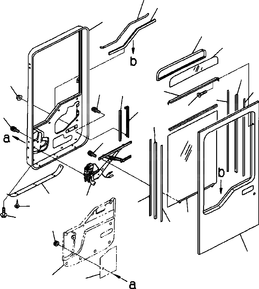 Схема запчастей Komatsu WA600-3 - K-A ЛЕВ. ДВЕРЬ ASSEMBLY ДВЕРЬ РАМА, ОКНА И РЕГУЛЯТОР OPERATORXD S ОБСТАНОВКА И СИСТЕМА УПРАВЛЕНИЯ