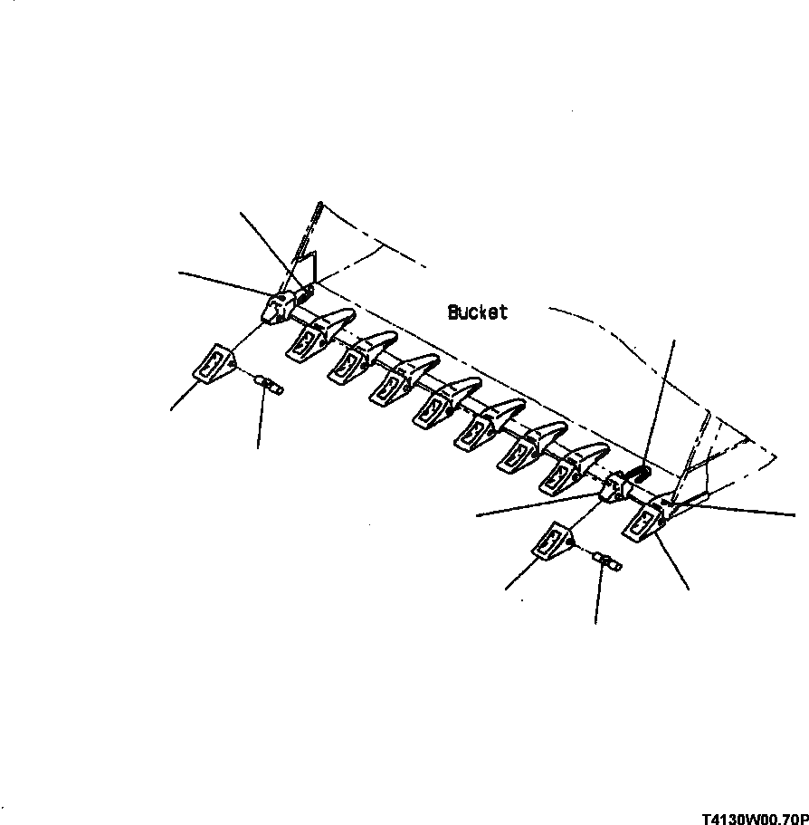 Схема запчастей Komatsu WA600-3 - T-A TEETH ПРЯМ. КОВШ TIP РАБОЧЕЕ ОБОРУДОВАНИЕ