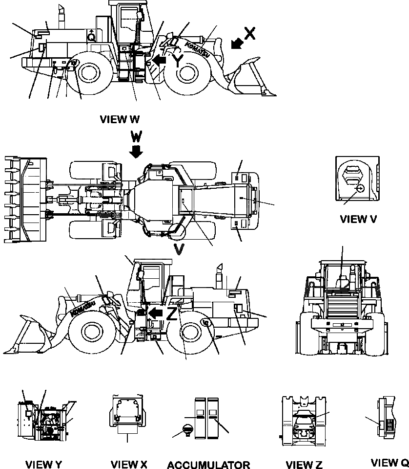 Схема запчастей Komatsu WA600-3 - U-A ТАБЛИЧКИS ШАССИ МАРКИРОВКА