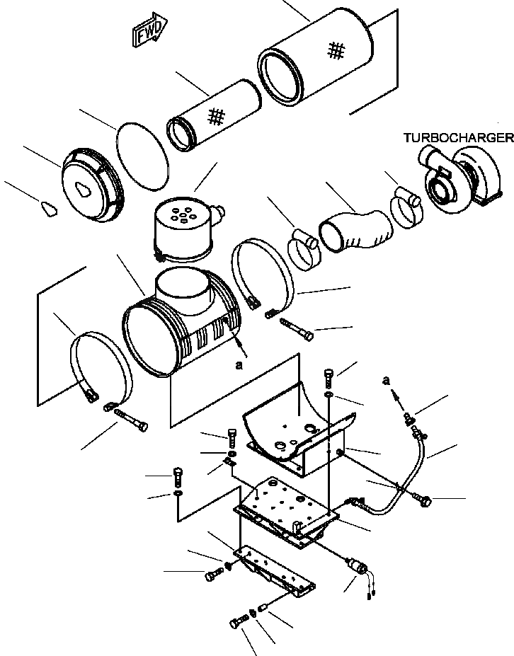 Схема запчастей Komatsu WA600-3LK - FIG. A-AH ВОЗДУХООЧИСТИТЕЛЬ КРЕПЛЕНИЕ ДВИГАТЕЛЬ