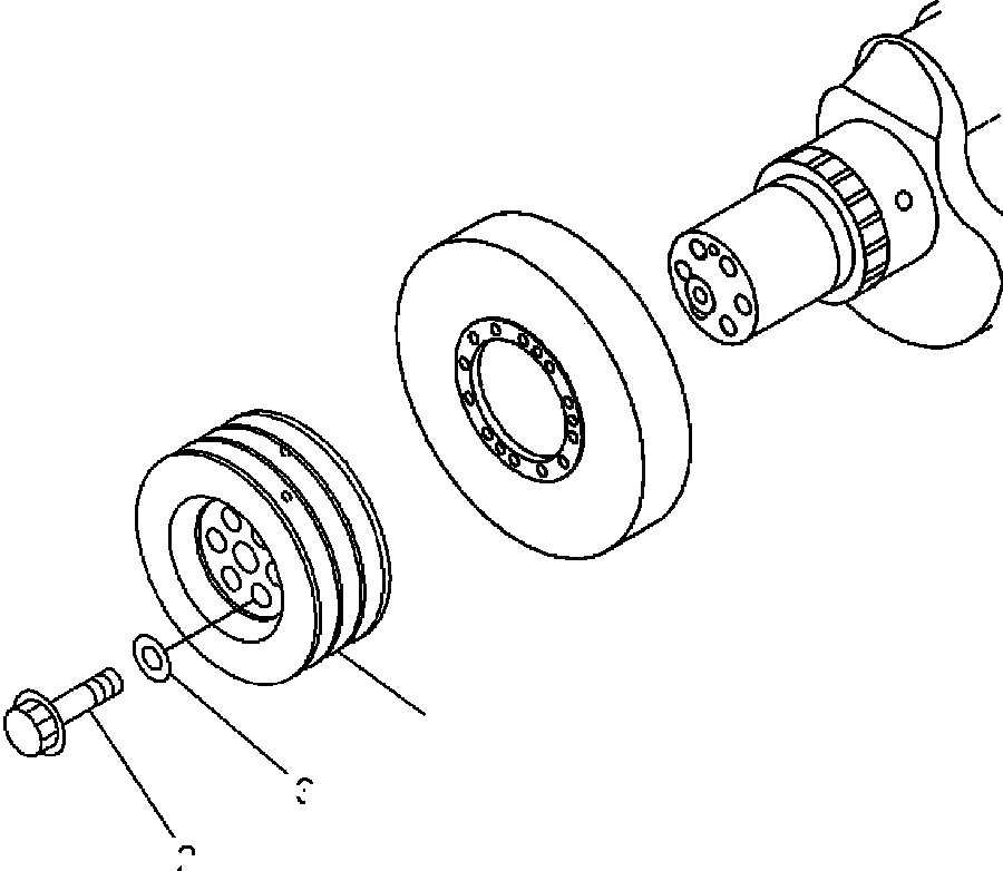Схема запчастей Komatsu WA600-3LK - FIG. A7-AB ШКИВ КОЛЕНВАЛА ДВИГАТЕЛЬ