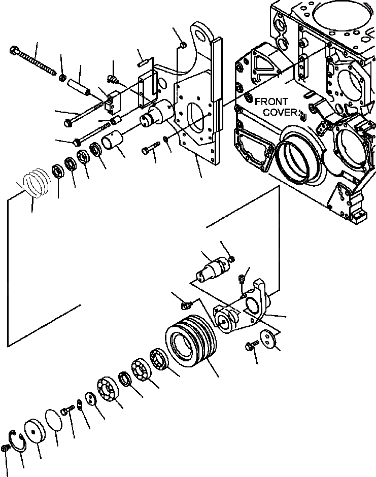 Схема запчастей Komatsu WA600-3LK - FIG. A8-AC НАТЯЖНОЙ РОЛИК ДВИГАТЕЛЬ