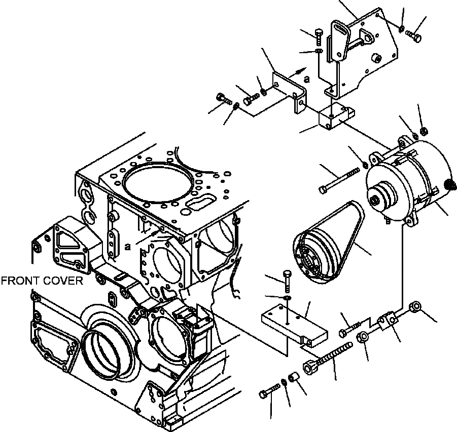 Схема запчастей Komatsu WA600-3LK - FIG. A-AF КРЕПЛЕНИЕ ГЕНЕРАТОРА - 7 AMP ДВИГАТЕЛЬ