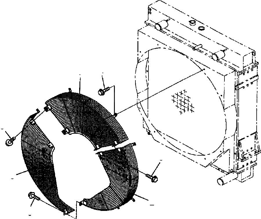 Схема запчастей Komatsu WA600-3LK - FIG. C-A ЗАЩИТА ВЕНТИЛЯТОРА - РАДИАТОР СИСТЕМА ОХЛАЖДЕНИЯ