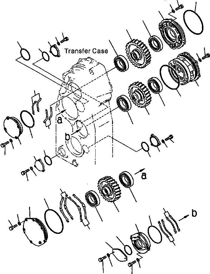 Схема запчастей Komatsu WA600-3LK - FIG. F-7A ТРАНСМИССИЯ - ВХОД И ПРОМЕЖУТОЧНАЯ ШЕСТЕРНЯ СИЛОВАЯ ПЕРЕДАЧА И КОНЕЧНАЯ ПЕРЕДАЧА