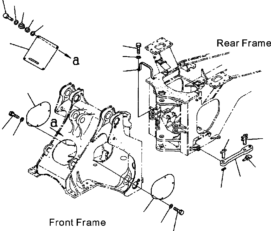 Схема запчастей Komatsu WA600-3LK - FIG. J9-A РАМА БЛОКИР. И ACCESS КРЫШКИ - ПЕРЕДН. И ЗАДН. РАМАS ОСНОВНАЯ РАМА И ЕЕ ЧАСТИ