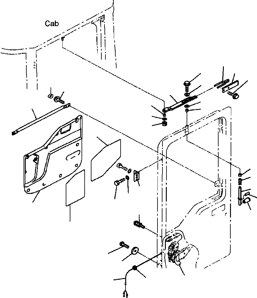 Схема запчастей Komatsu WA600-3LK - FIG. K-A ЛЕВ. ДВЕРЬ ASSEMBLY - ЗАМОК ДВЕРИ, ПОДУШКА И РУЧКА КАБИНА ОПЕРАТОРА И СИСТЕМА УПРАВЛЕНИЯ