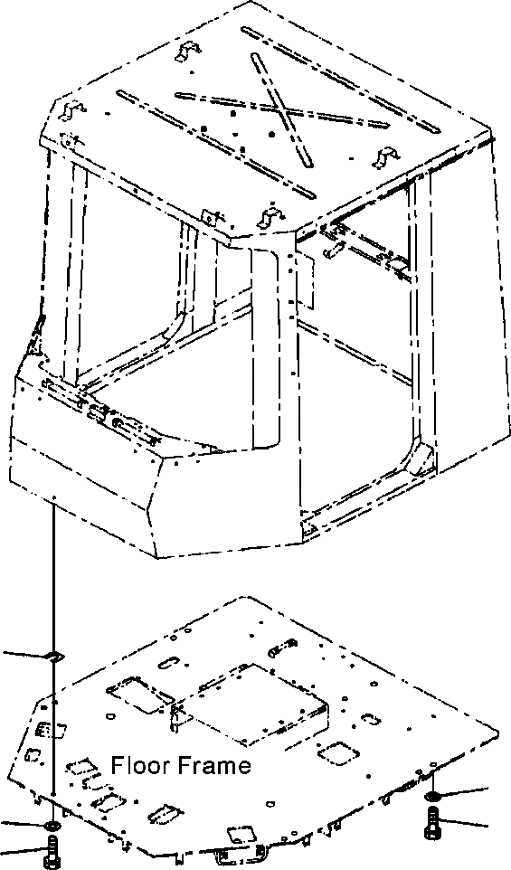 Схема запчастей Komatsu WA600-3LK - FIG. K-A КАБИНА - КРЕПЛЕНИЕ КАБИНЫ БОЛТS КАБИНА ОПЕРАТОРА И СИСТЕМА УПРАВЛЕНИЯ