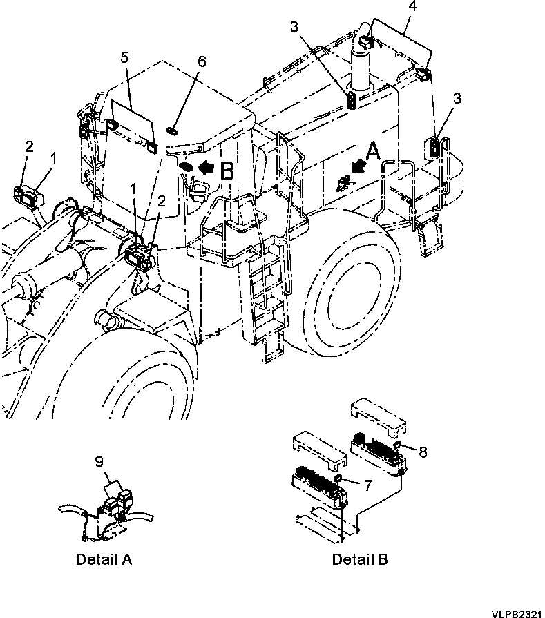 Схема запчастей Komatsu WA600-3LK - FIG. V-A ОСВЕЩЕНИЕ И ПРЕДОХРАНИТЕЛЬ АКСЕССУАРЫ