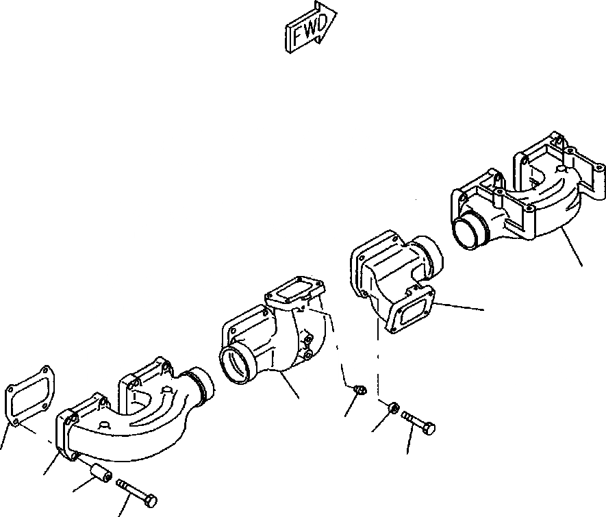 Схема запчастей Komatsu WA700-3L - FIG. A-AD ВЫПУСКНОЙ КОЛЛЕКТОР ДВИГАТЕЛЬ