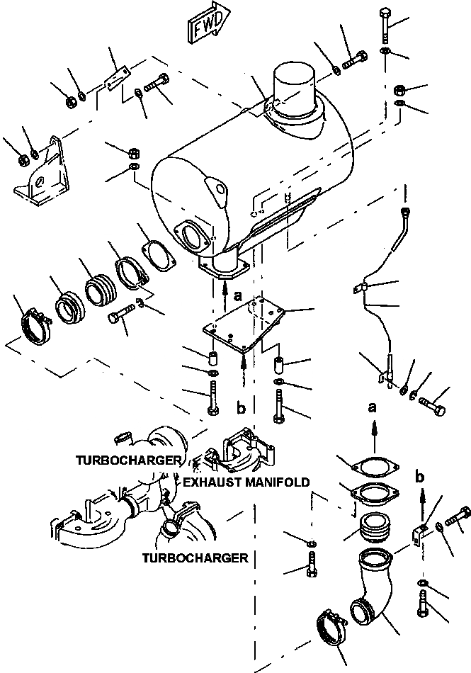 Схема запчастей Komatsu WA700-3L - FIG. A-AE ГЛУШИТЕЛЬ И КРЕПЛЕНИЕ ДВИГАТЕЛЬ