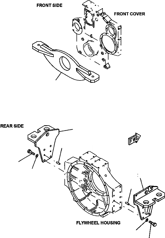 Схема запчастей Komatsu WA700-3L - FIG. A-AA КРЕПЛЕНИЕ ДВИГАТЕЛЯ ДВИГАТЕЛЬ