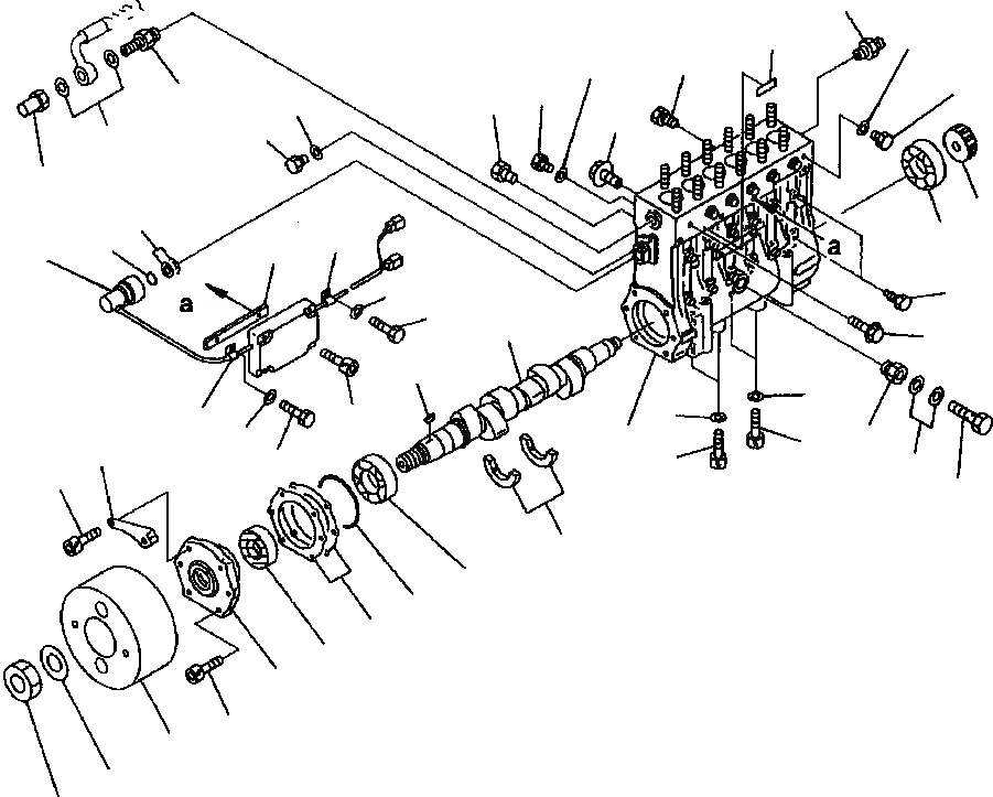 Схема запчастей Komatsu WA700-3L - FIG. A-BH ТОПЛ. НАСОС (/) ДВИГАТЕЛЬ