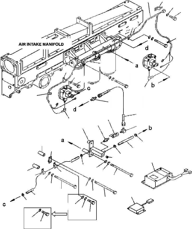 Схема запчастей Komatsu WA700-3L - FIG. A-BC7A СИСТЕМА ПОДОГРЕВА ВПУСКН. КОЛЛЕКТОРА (/) ДВИГАТЕЛЬ