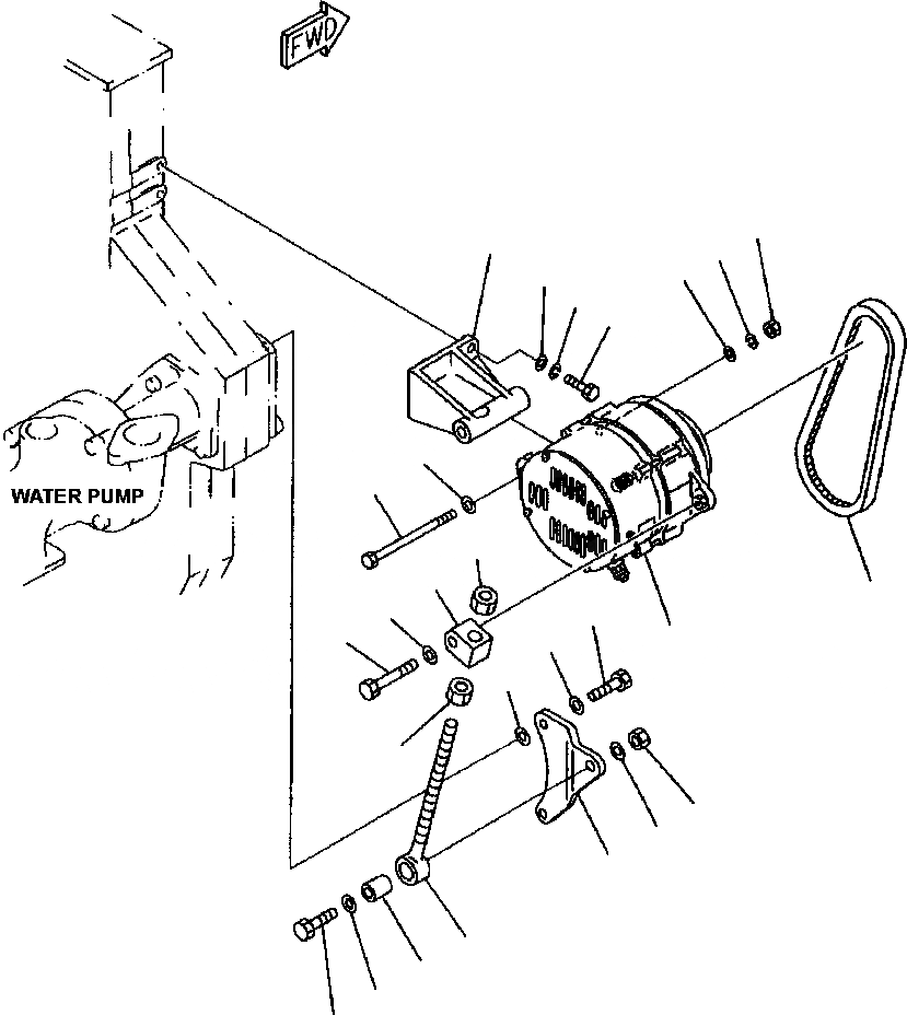 Схема запчастей Komatsu WA700-3L - FIG. A-AD КРЕПЛЕНИЕ ГЕНЕРАТОРА (7A) ДВИГАТЕЛЬ