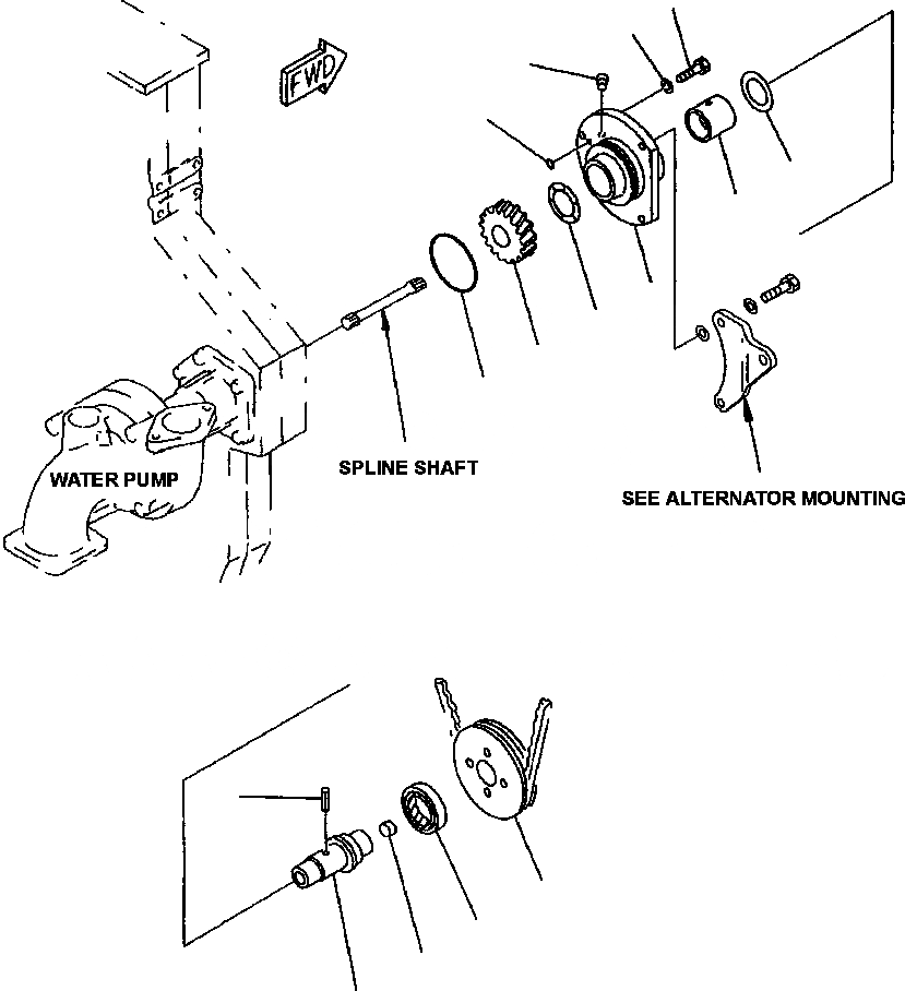 Схема запчастей Komatsu WA700-3L - FIG. A-AA ПРИВОД ГЕНЕРАТОРА ДВИГАТЕЛЬ