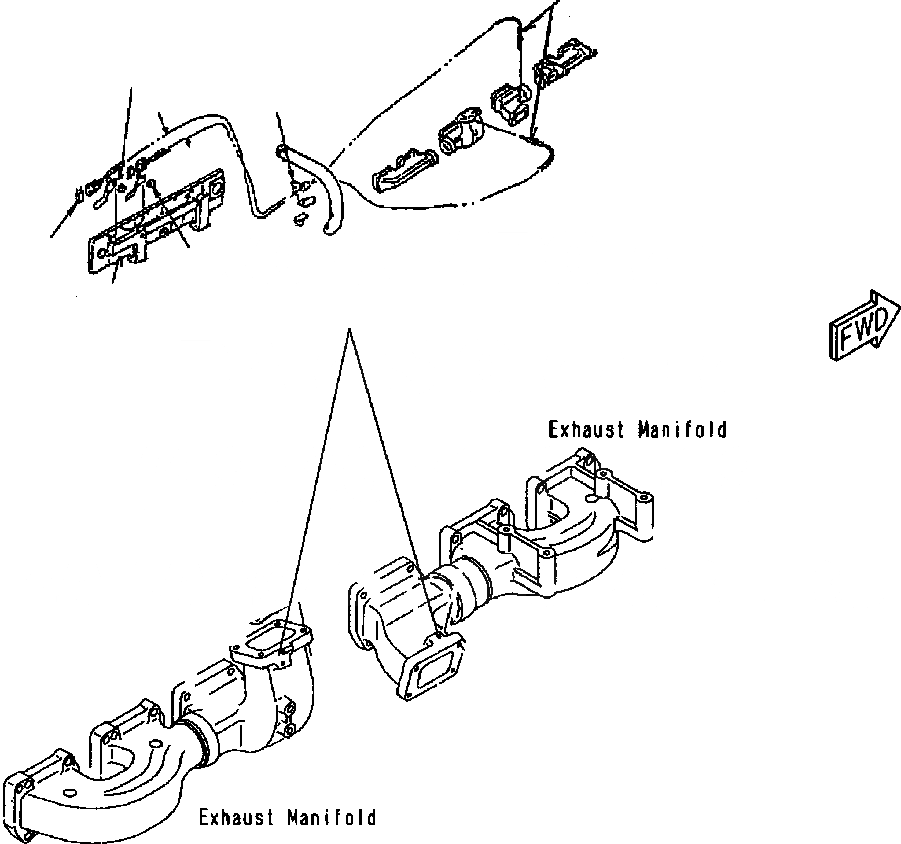 Схема запчастей Komatsu WA700-3L - FIG. B-A ДВИГАТЕЛЬ ВЫПУСКН. TEMPERATURE DETECTING ДАТЧИК КОМПОНЕНТЫ ДВИГАТЕЛЯ