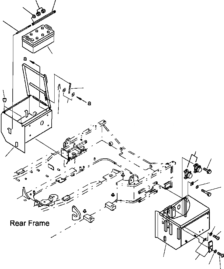 Схема запчастей Komatsu WA700-3L - FIG. E-A КРЕПЛЕНИЯ АККУМУЛЯТОРАING - КОРПУС И КРЕПЛЕНИЕ ЭЛЕКТРИКА