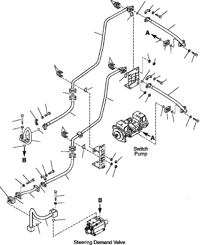 Схема запчастей Komatsu WA700-3L - FIG. H-A ГИДРАВЛ ЛИНИЯ - ПЕРЕКЛЮЧАТЕЛЬ НАСОС - ЗАПРАШИВАЮЩ. КЛАПАН ГИДРАВЛИКА